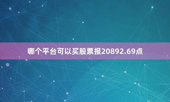 哪个平台可以买股票报20892.69点