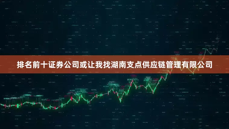 排名前十证券公司或让我找湖南支点供应链管理有限公司